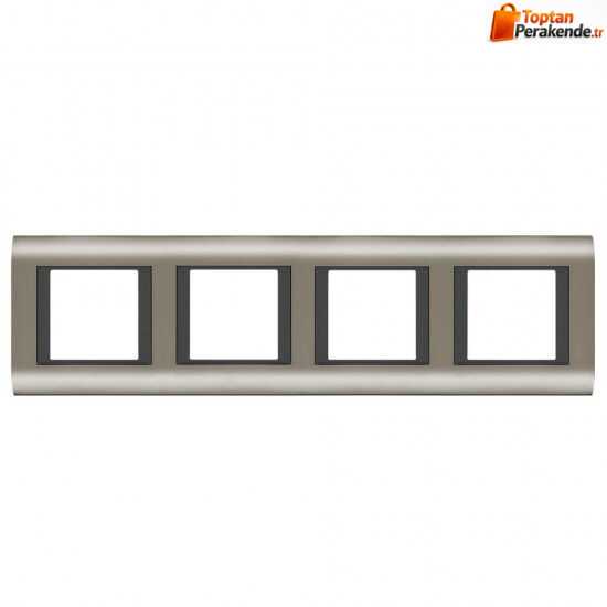 Viko Panasonic Thea Sistema Inox Füme 4X2M Çerçeve